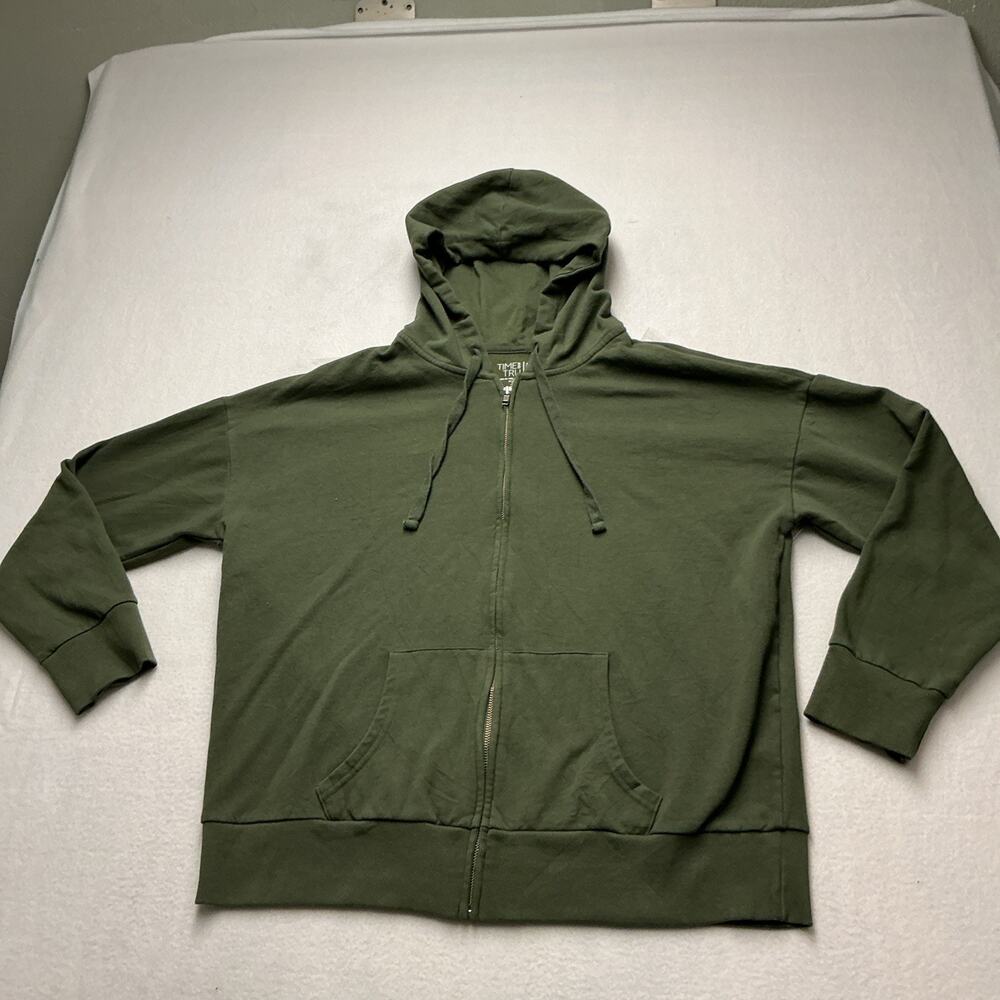 Time and Tru Women’s Green Zip-Up Hoodie Size XXL, Excellent Condition, 4193